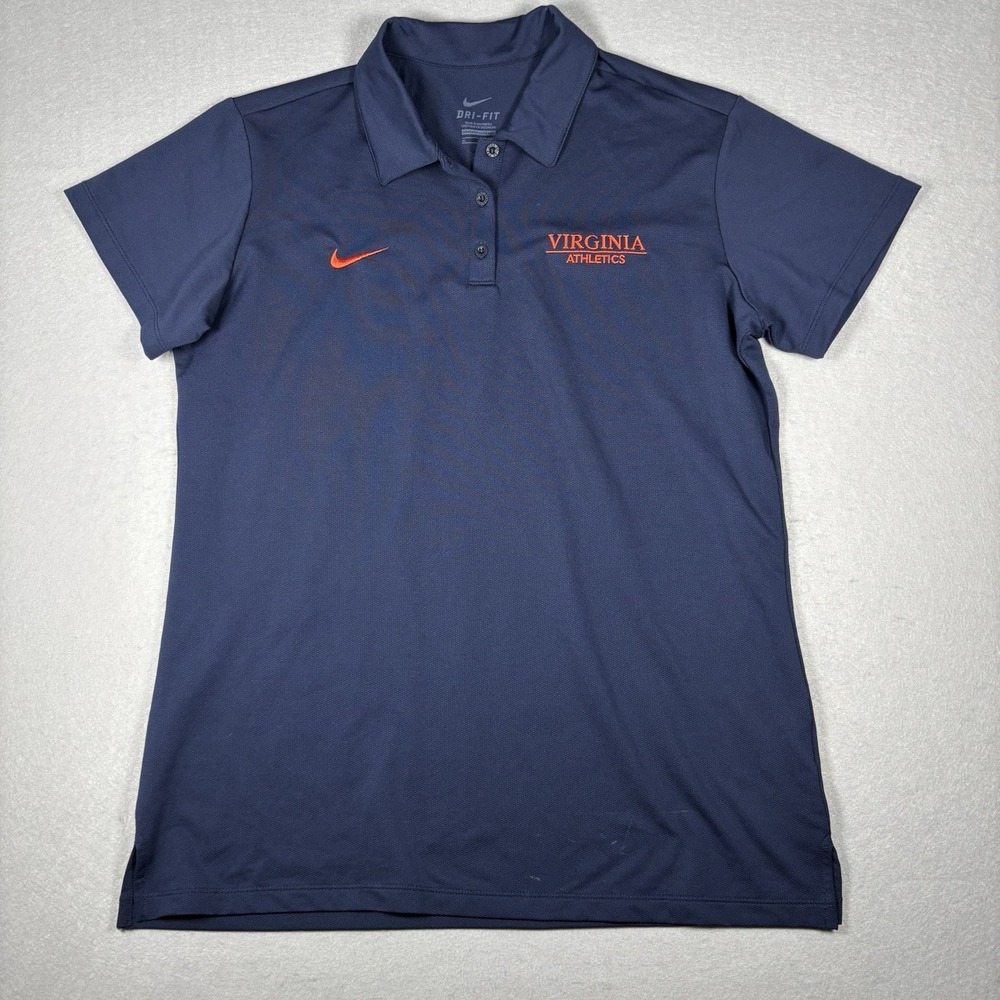 Nike University of Virginia Athletics Women's Polo Shirt Size XL Navy Blue UVA